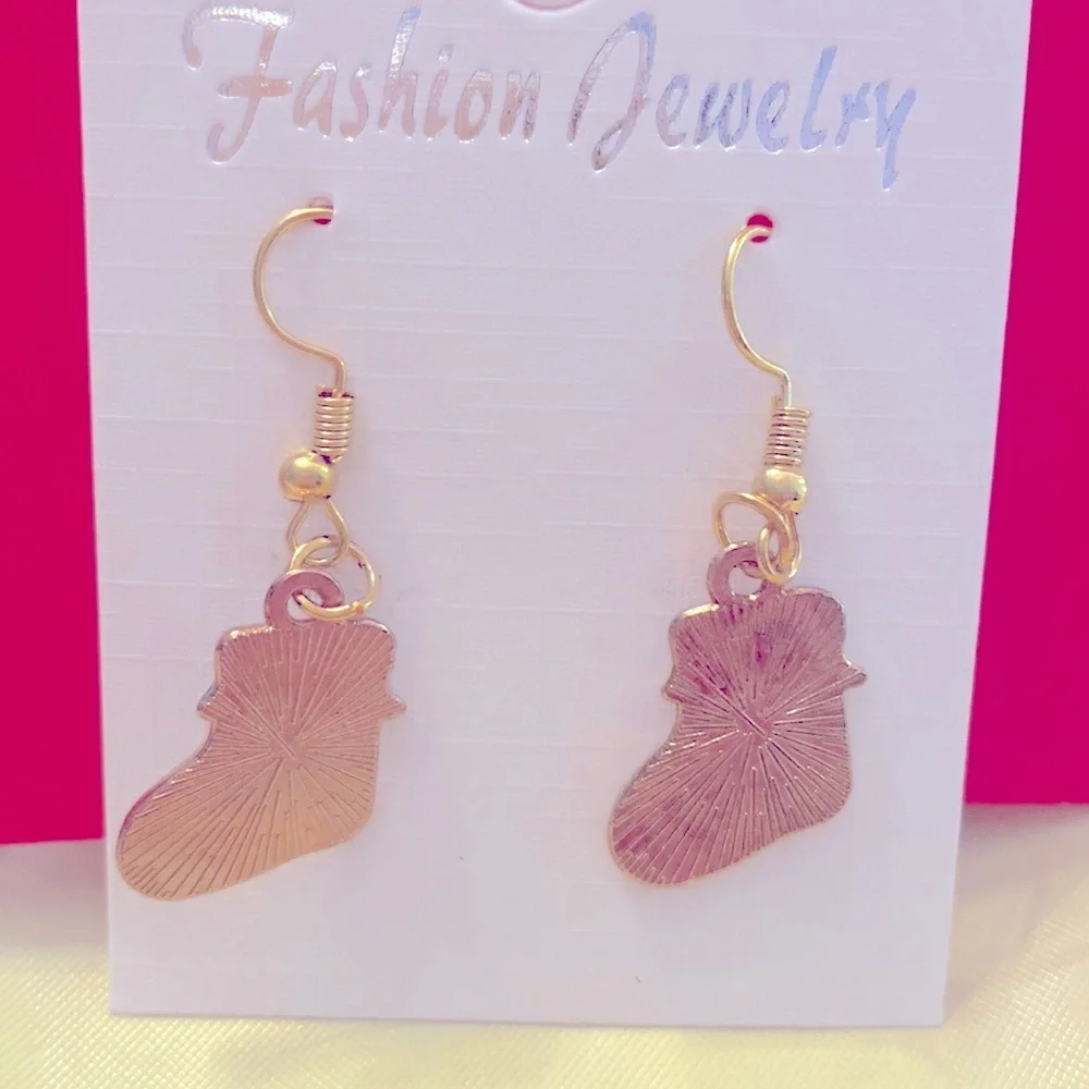 Christmas Stocking Earrings Monogrammed for B